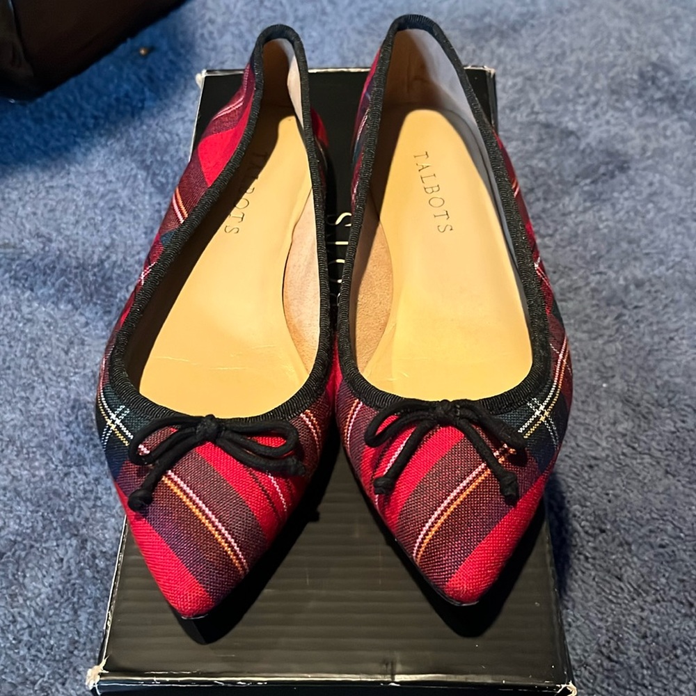 Talbots plaid ballet flats.   Great condition